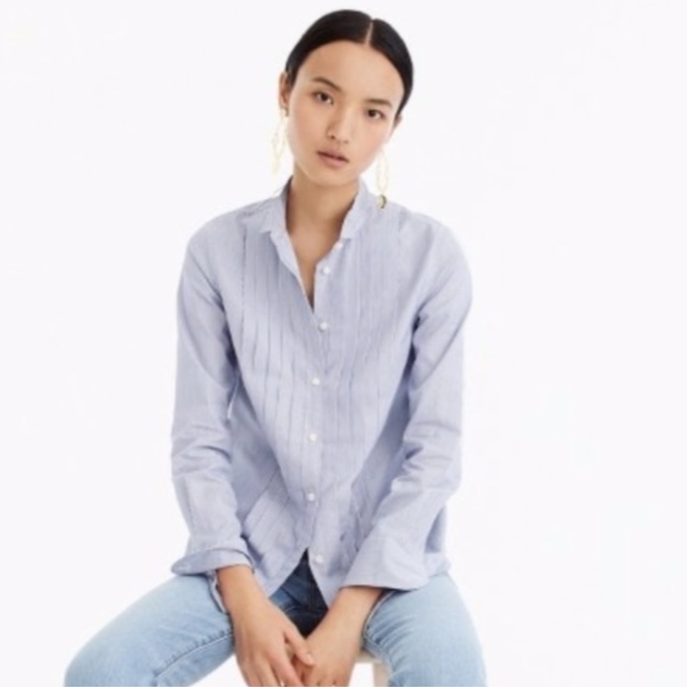 J. Crew Pleated Front Thomas Mason Tuxedo Shirt